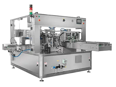 Ensacheuse rotative pour sachets préformés deux pistes