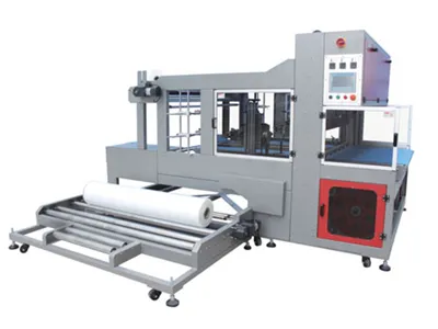 Machine automatique de suremballage rétractable avec soudure quatre côtés